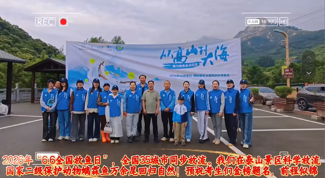 泰山景区天龙水库举行科学放鱼公益行动