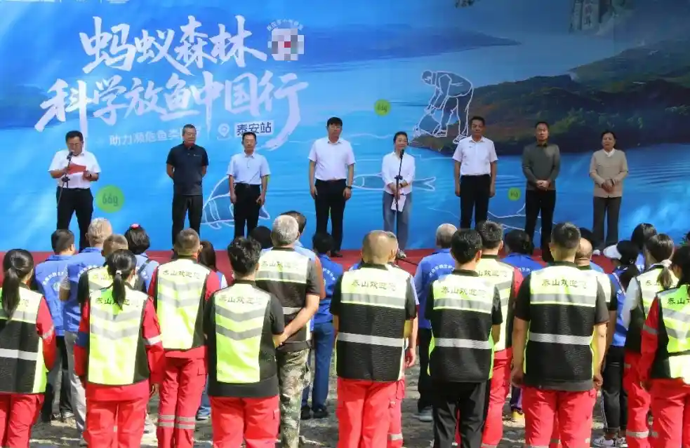 蚂蚁森林·科学放鱼中国行第三站走进泰山1.5万尾螭霖放归泰山溪流